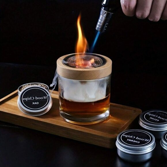 Whiskey Smoker Coctail Wood Gift Set 4 Flavors Wood Chips Torch not Included - Picture 3 of 7